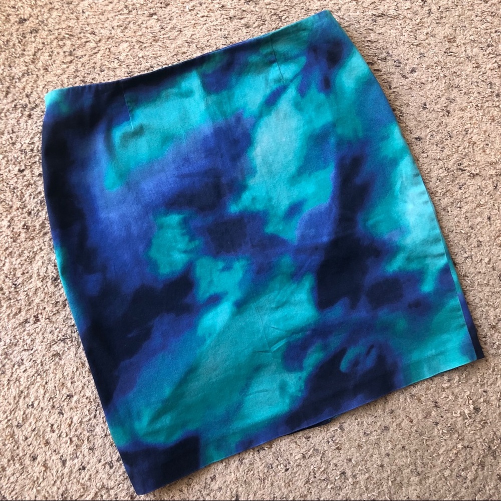 Jones Wear stretch blue/green tie dye skirt,12